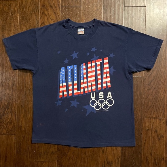 VTG 1996 Atlanta Olympics T-Shirt Champion x Team Hanes USA Made Single Stitch - Picture 2 of 7